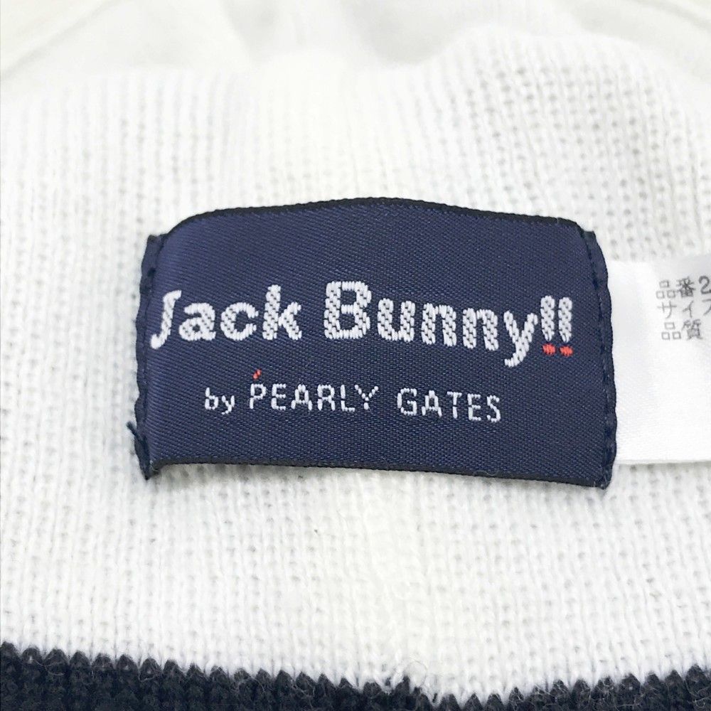 JACK BUNNY ジャックバニー  ニットキャップ ボンボン付き ウサギ　総柄 ホワイト系 FR [240101186265] ゴルフウェア ストスト