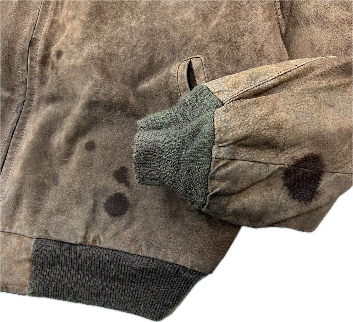 70s 80s L.L.Bean エルエルビーン ビンテージ ロケットタロン 中綿 スウェード ブラウン レザージャケット ブルゾン 42 古着 S3843 OLIVEOS_COM_TR