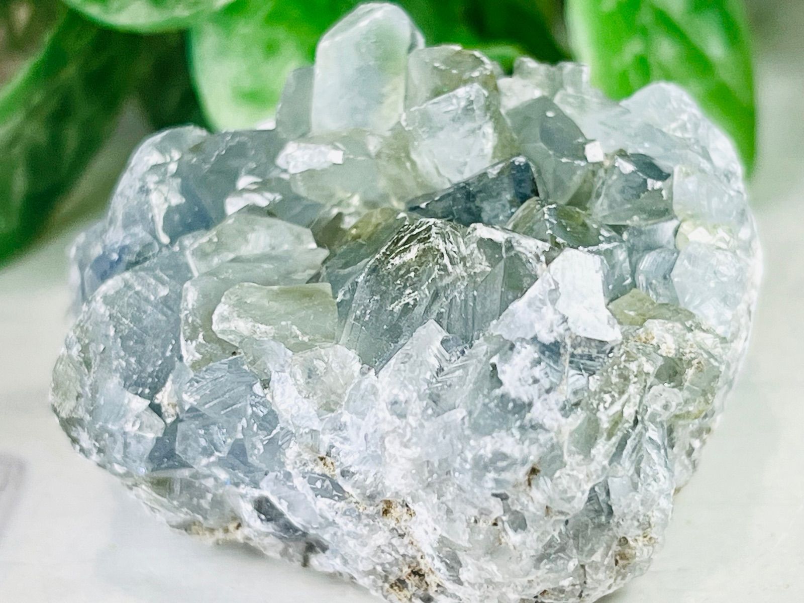 天使の石໒꒱✨　虹入り　セレスタイト　天青石　クラスター　原石　ラフストーン 天使の石໒꒱✨ 虹入り セレスタイト 天青石 原石 ラフストーン