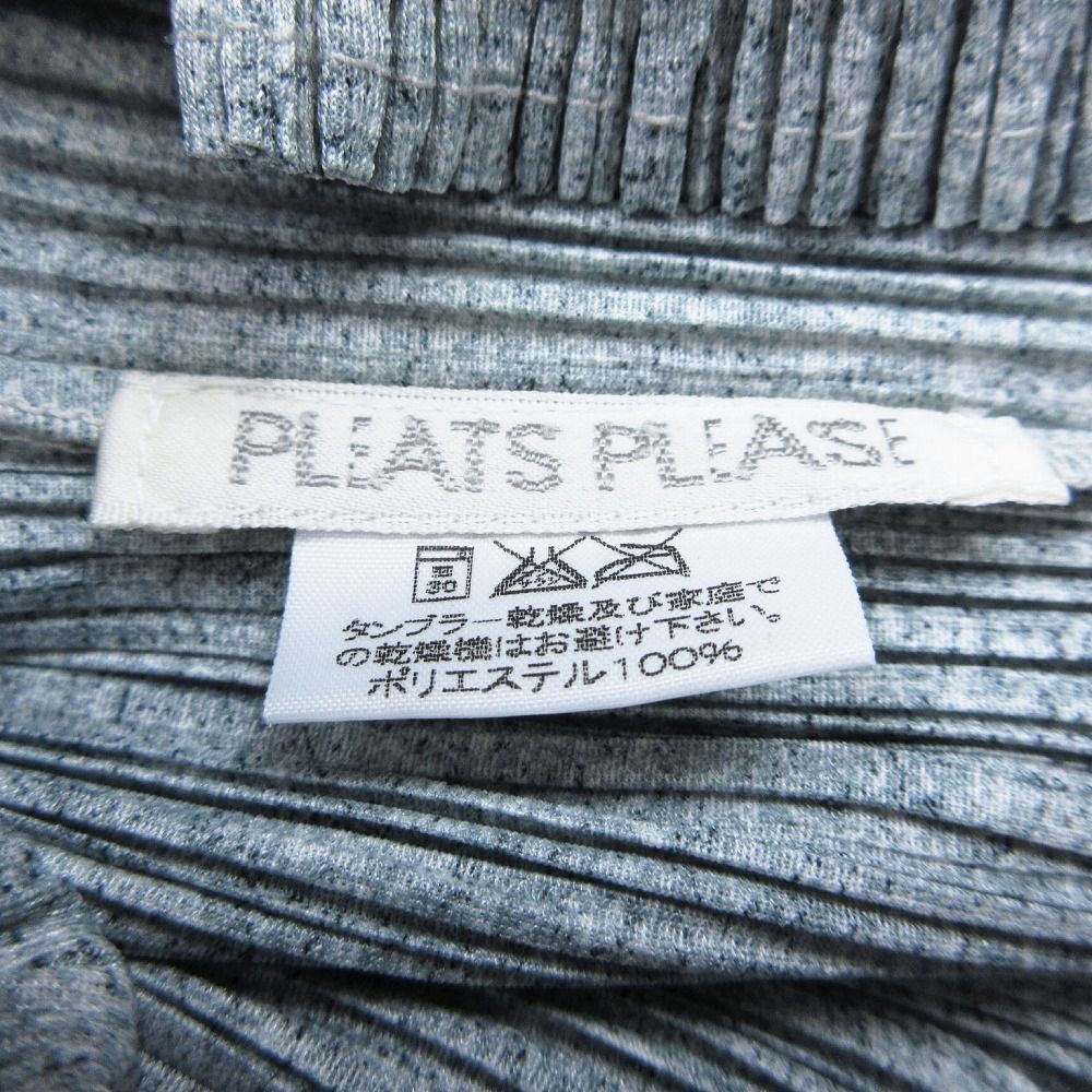 美品 00s 2000 PLEATS PLEASE ISSEY MIYAKE 総柄 カットソー ノースリーブ トップス Vintage サイズ3 L グレー系 レディース 【中古】 /TNT 美品 00s 2000 PLEATS PLEASE ISSEY MIYAKE 総柄 カットソー