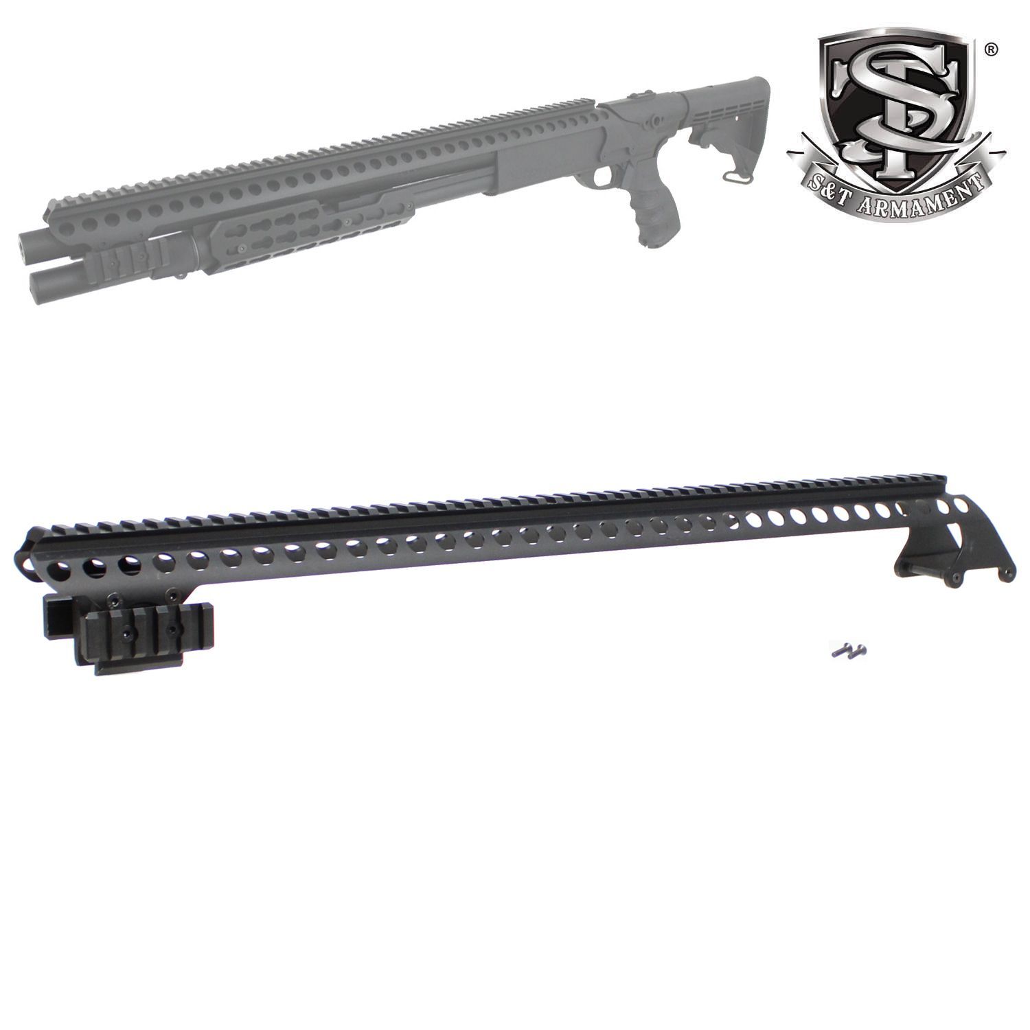 S-T M870 ショットガン用 レシーバーレール ロングBK