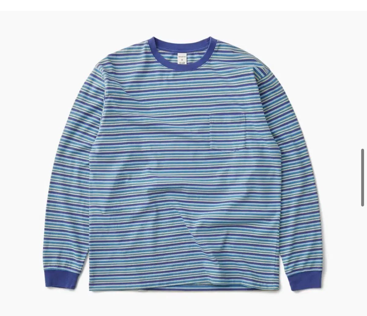 カーキ Washed Border L S Tee Royal Blue