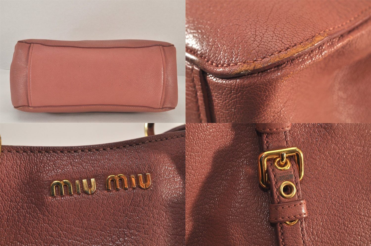 MIU MIU ラージ レザー ヴィンテージ 2WAY ショルダー バッグ MIUMIU