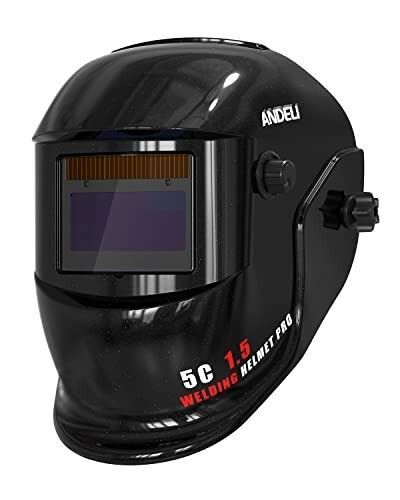 ANDELI 本当の色を映す ソーラーパワー 自動遮光溶接面 - 遮光度4/9-