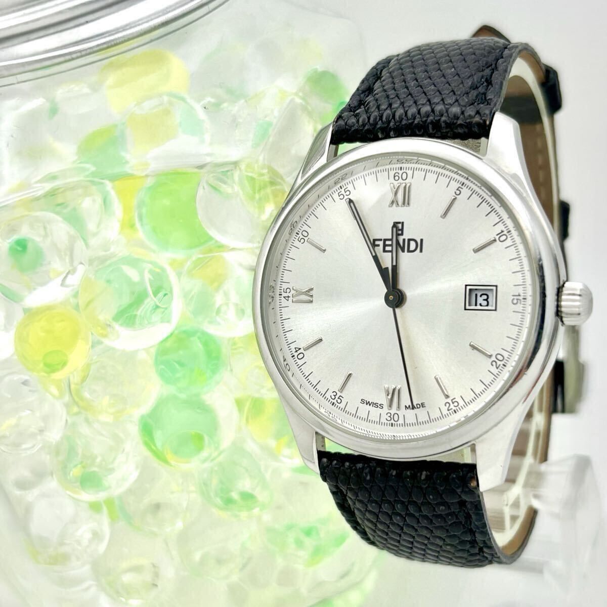 電池 FENDI フェンディ 210G メンズ 腕時計 シルバー 054-318