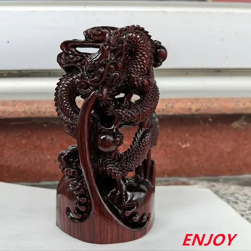龍の置物 木彫りドラゴン 置物 木製 干支の辰置物 干支の置物 竜開運