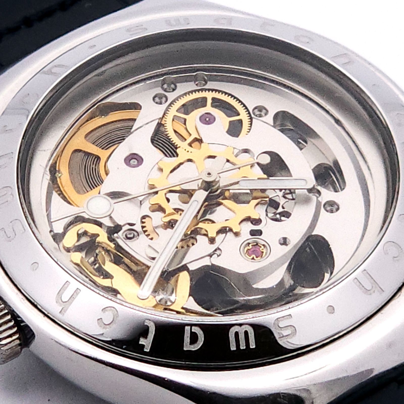 ☆良品 swatch スウォッチ IRONY 自動巻 動作品 両面スケルトン - メルカリ