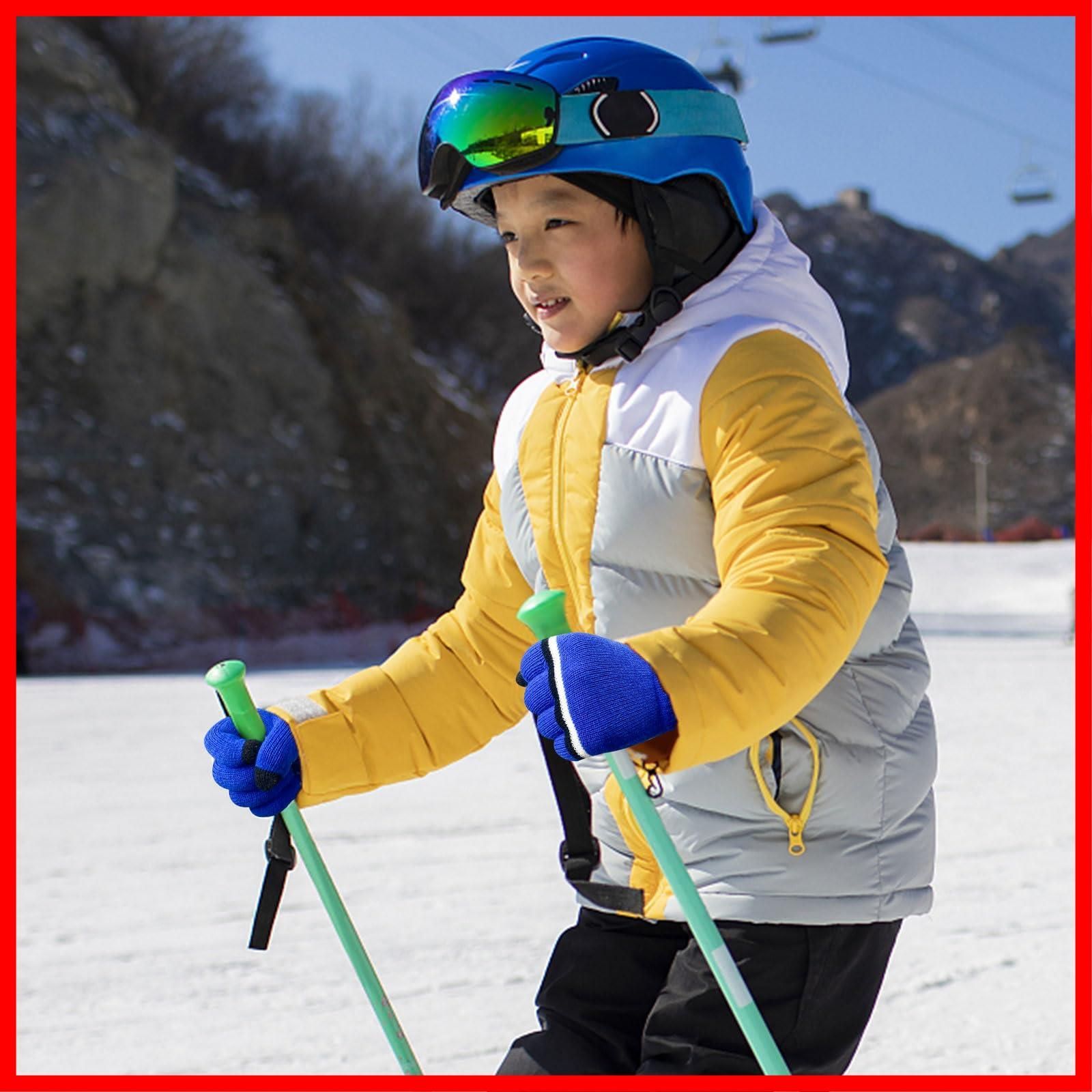 ３色組‼️ニット手袋 子供 男の子 滑り止め スポーツ 通学 雪 秋冬