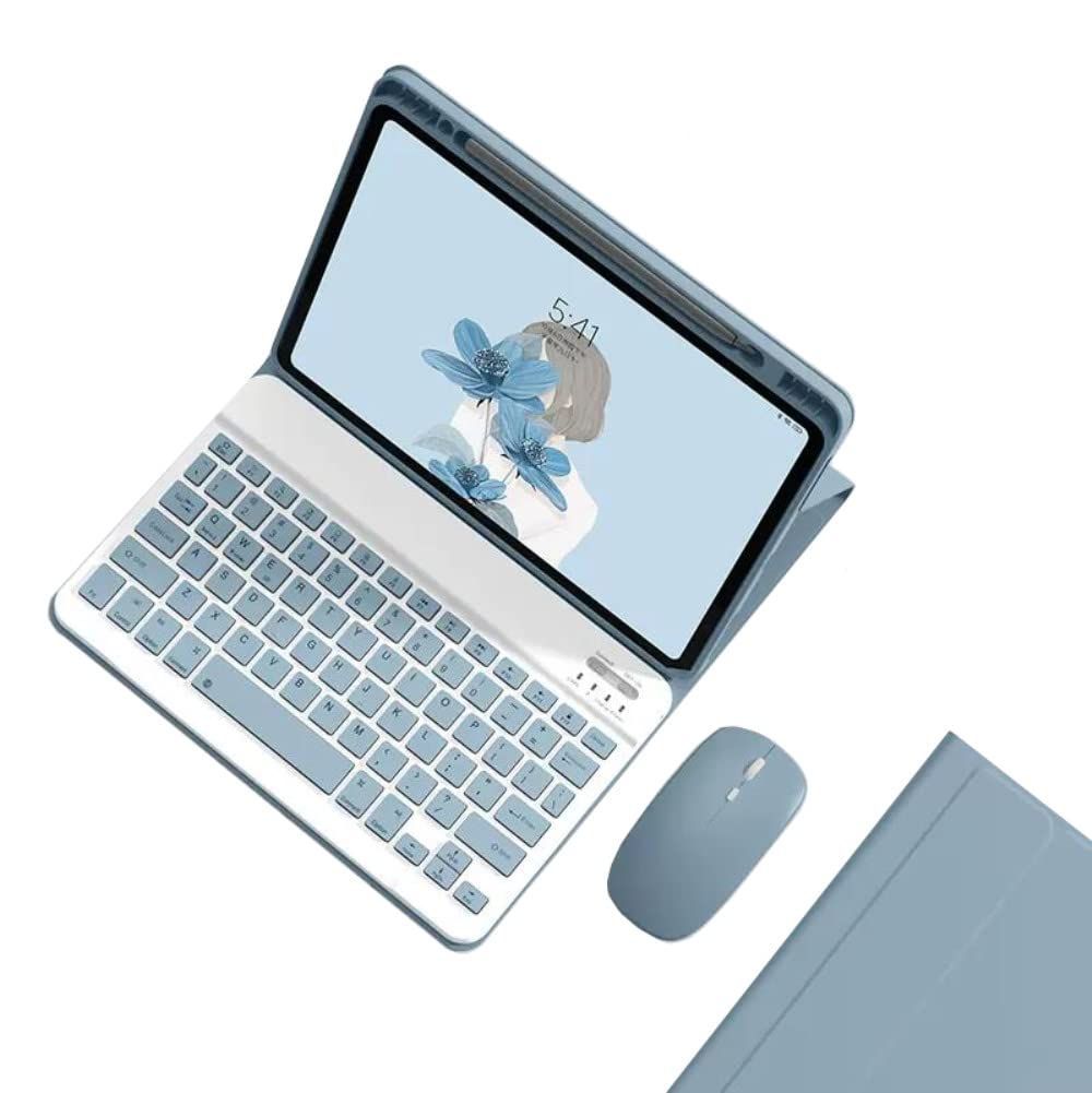 商品 2025 iPad A16 11インチ キーボードケース マウス付き 2025 iPad第10世代 10.9インチ キーボード カバー 上側ペンシル収納 マグネット分離式 配色 キーボード 学生 ビジネス 女性 人気ブルー