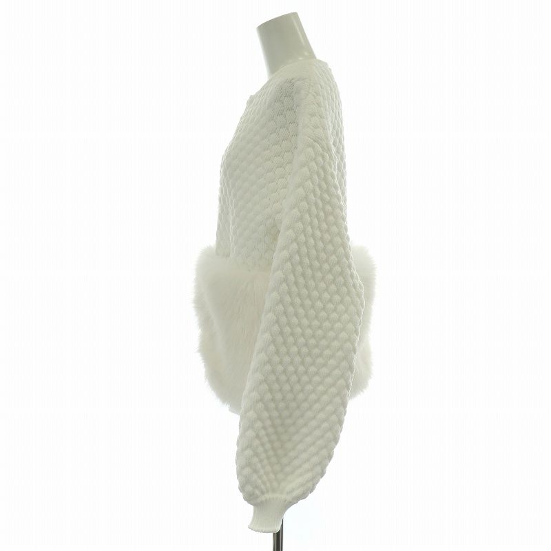 新品メゾンドドルチェmaison de Dolce ホワイトカーディガン ファー