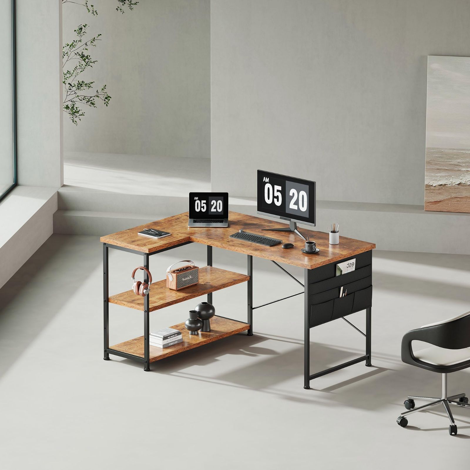 YeTom パソコンデスク 机 学習机 子 右棚左棚 幅107cm computer desk