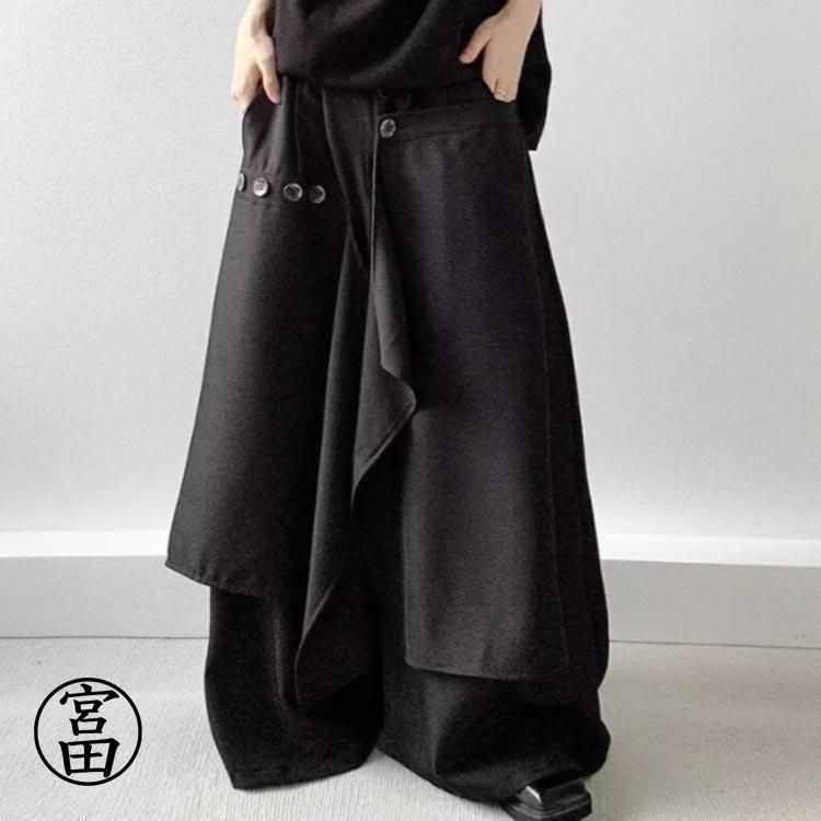 スカートパンツ メンズ アシンメトリー 袴パンツ ゆったり