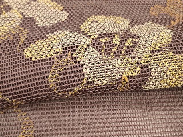 平和屋着物＊夏物 八寸名古屋帯 花唐草文 黒地 CAAW6886fb