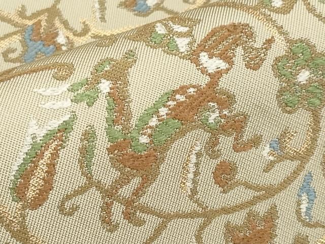 平和屋本店■極上　西陣　川島織物　六通柄　本袋帯　唐織　動物花唐草文　金糸　逸品　CYAA2230s5 平和屋本店□極上 西陣 川島織物 六通柄 本袋帯 唐織 動物花唐草文