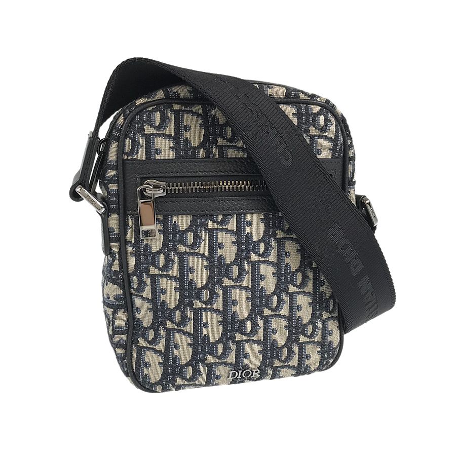 ディオール Dior オブリーク メッセンジャー ポーチ グレー ネイビー