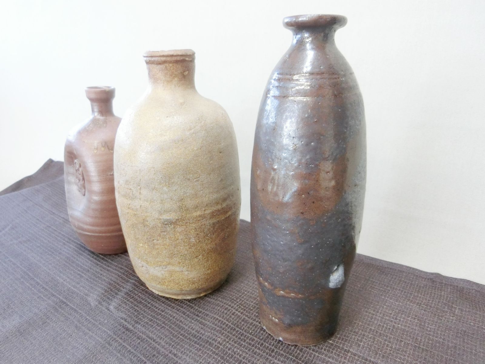 徳利 3種類 黄瀬戸 丹波 備前 骨董 コレクション】骨董 鑑賞