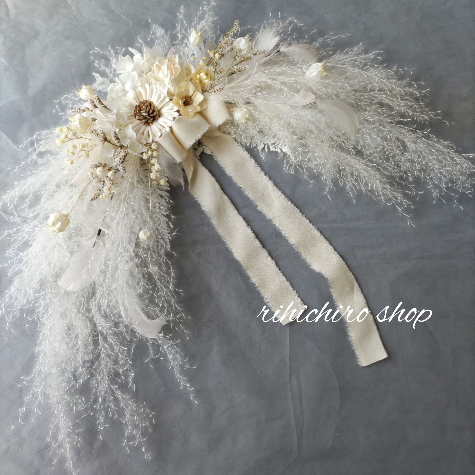 横長スワッグ ホワイト系 ニューボーン ウェルカムスペース 冬version