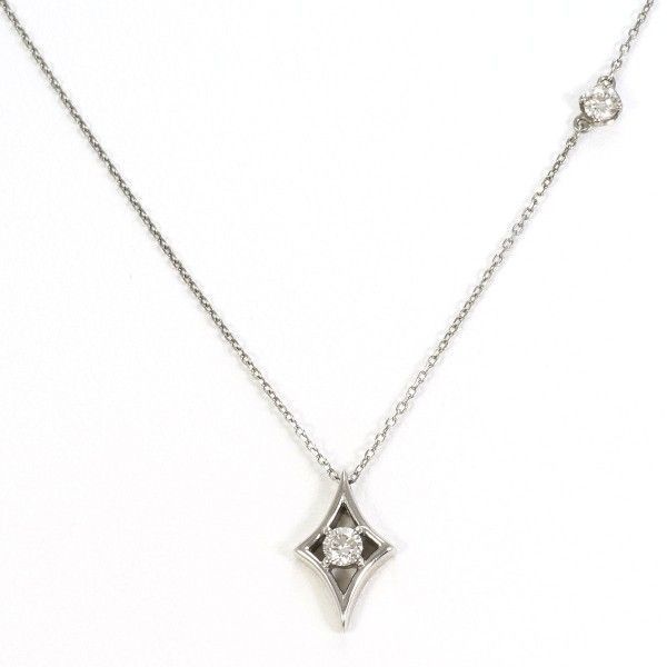 K18WG ネックレス NECKLACE ダイヤ 0.13 総重量約1.4g 約40cm