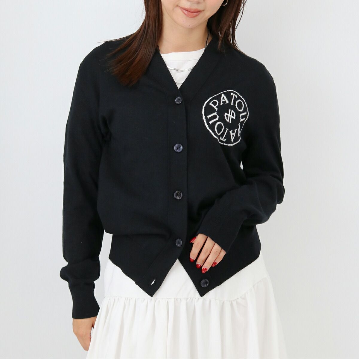 PATOU パトゥ ロゴカーディガン KN120 8047 999B ニット レディース 