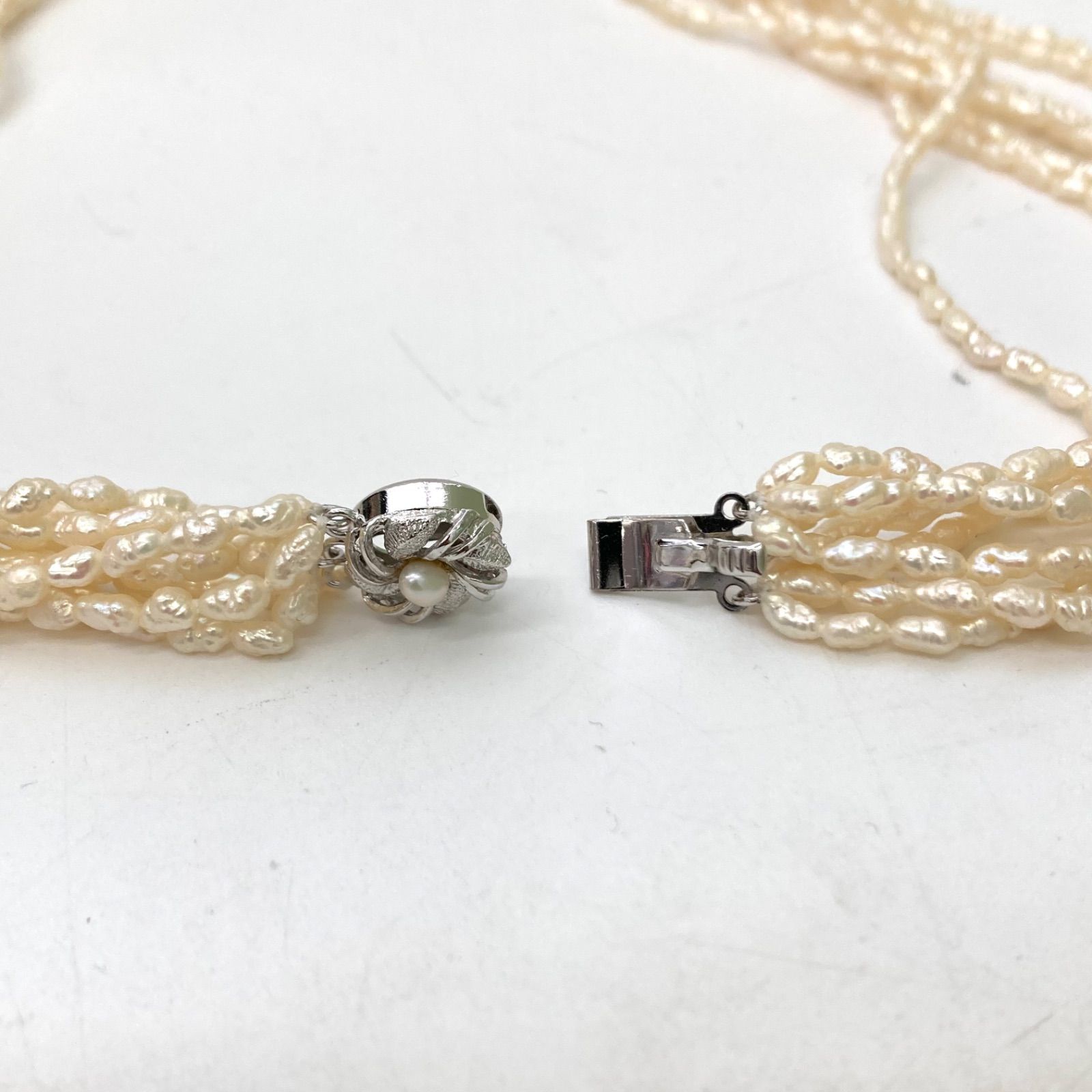 SV925 淡水ライス8連ネックレス SV925 淡水ライス8連ネックレス