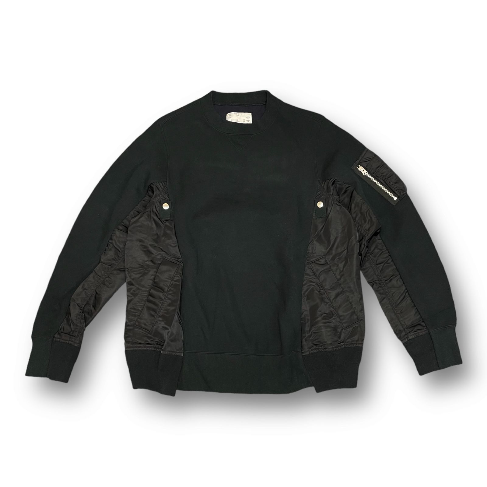 定価50600円 SACAI Sponge Sweat X MA-1 Pullover SCM-043 再構築 スウェット トレーナー サカイ 3  50753A