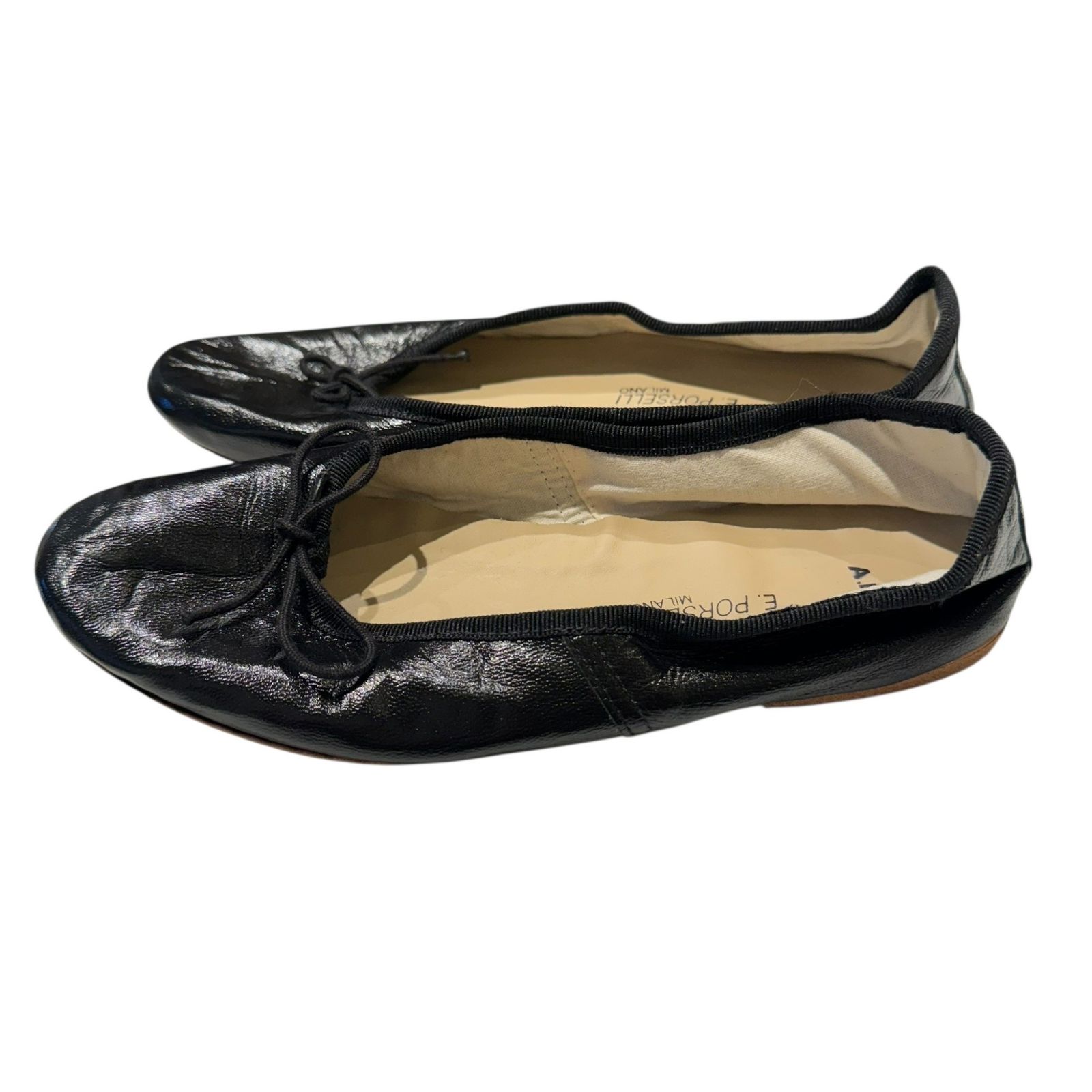 E.PORSELLI ポルセリ ⑤ A.P.C.別注 ゴートレザーバレーシューズ レディース ブラック 36