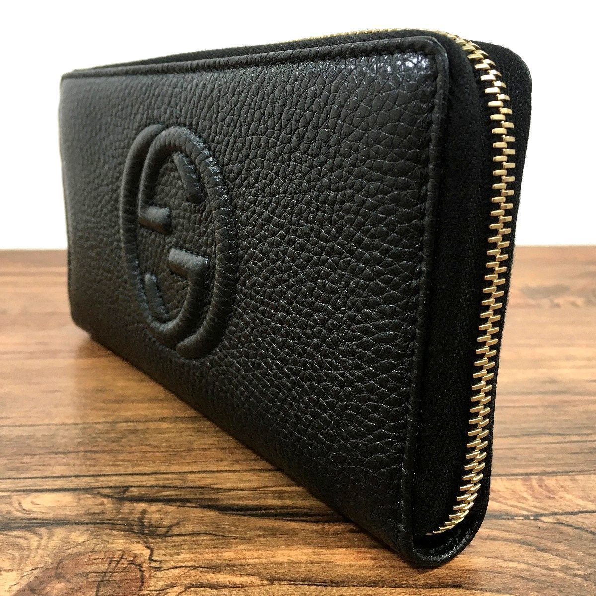 品質満点！ GUCCI 未使用品 ジップウォレット 291 黒 598187 長財布