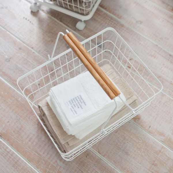  山崎実業 ランドリーバスケット ワゴン トスカ セット tosca スリム 大容量 北欧 2段 ランドリーラック 洗濯かご おしゃれ 天然木製 洗濯物入れ ランドリーワゴン インテリア雑貨 白 かご 洗面所 yamazaki キャスター付き スチール ランドリーバスケット 洗濯用品