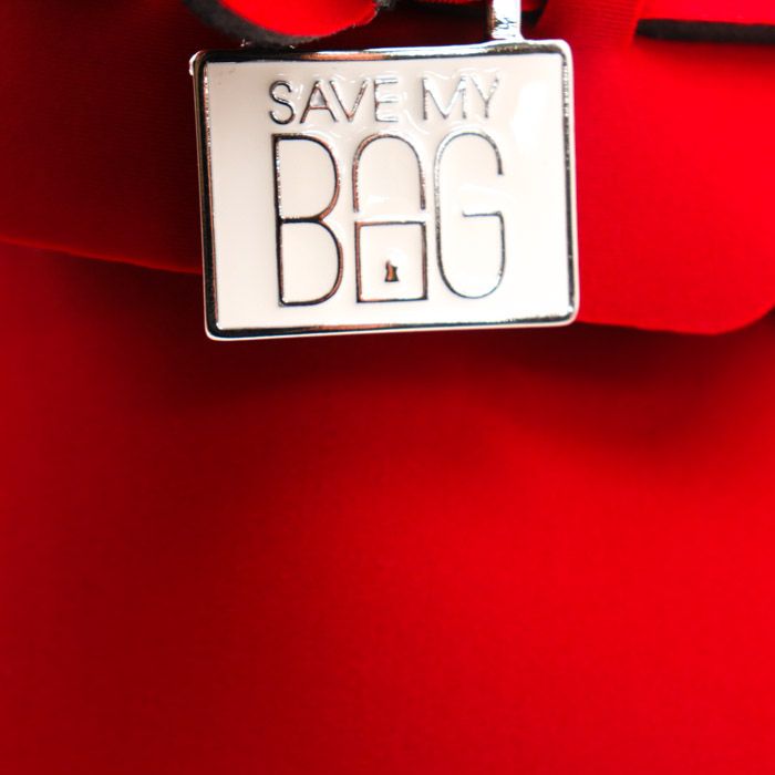 セーブマイバッグ トートバッグ ハンドバッグ 美品 軽量 ウェットスーツ素材 鞄 カバン 赤 レディース レッド SAVE MY BAG 【中古】