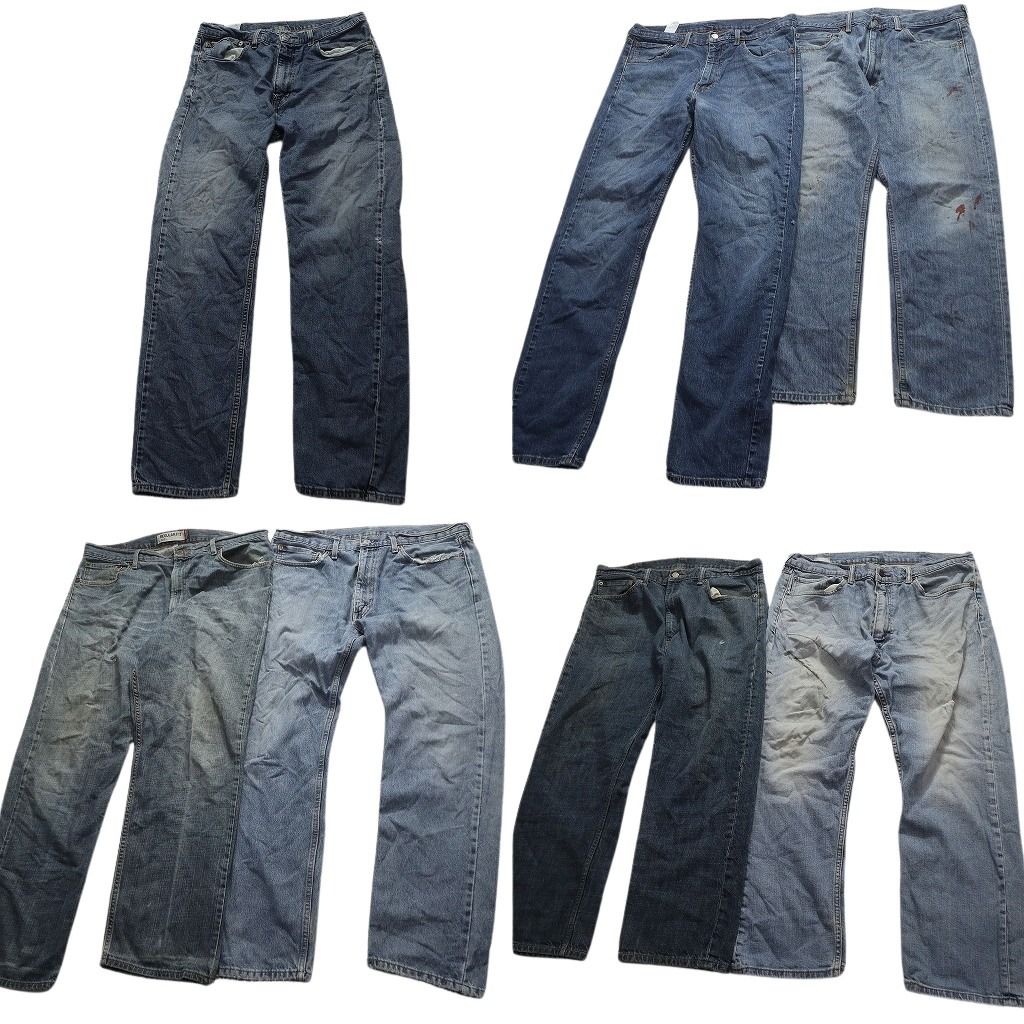 B品 古着卸 リーバイス 505 デニム パンツ 7枚セット メンズ 36 |38 インディゴブルー アメカジ フェード 古着 NA6249
