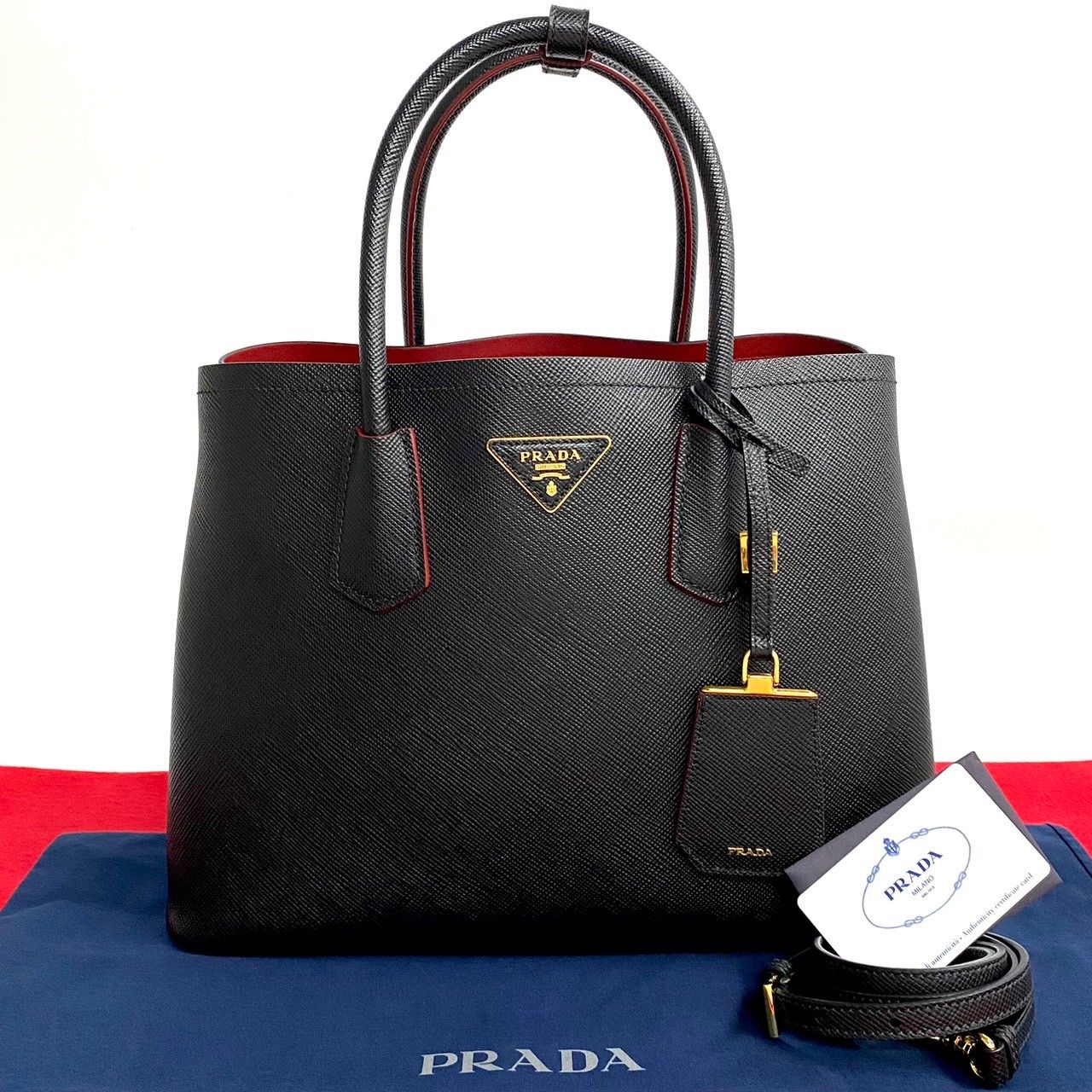 PRADA プラダ レザー トートバッグ 2way ショルダーバック 【公式通販】