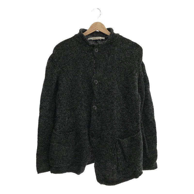 【美品】  ANSNAM / アンスナム | ハンドニット カーディガン シングル ジャケット | 3 | gray | メンズ