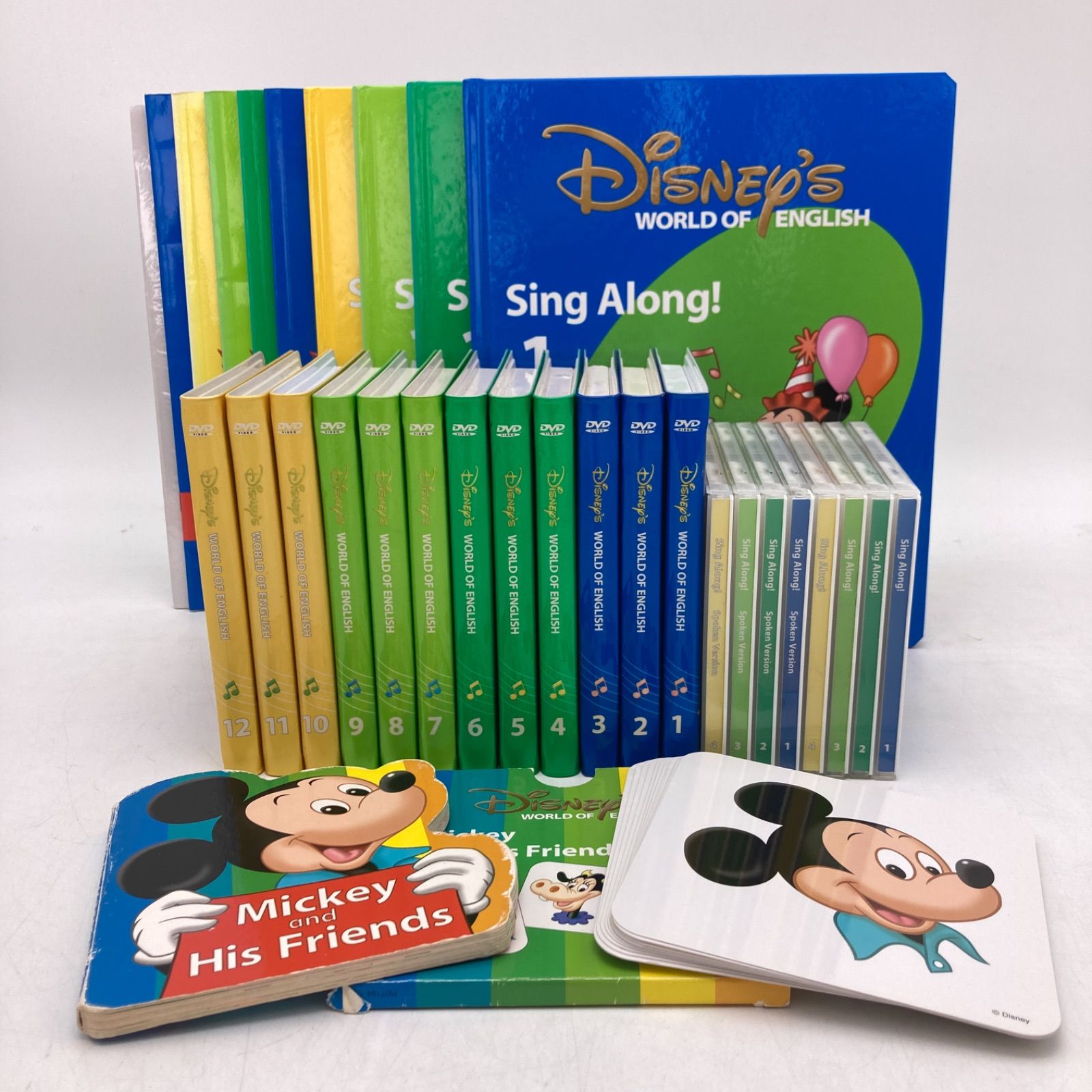 2012年購入 シングアロングセット　DVD12枚　旧子役　絵本＆CD　字幕あり　ディズニー英語システム　DWE　Disney　ワールドファミリー　 中古　1005226