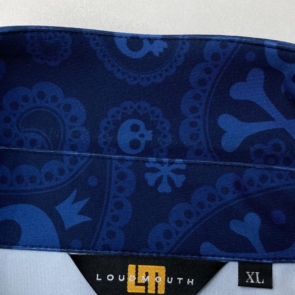 サイズ：XL LOUD MOUTH ラウドマウス  半袖ポロシャツ スカル ネイビー系 [240101439229] ゴルフウェア メンズ ストスト LOUD MOUTH ラウドマウス 半袖ポロシャツ スカル ネイビー系 XL