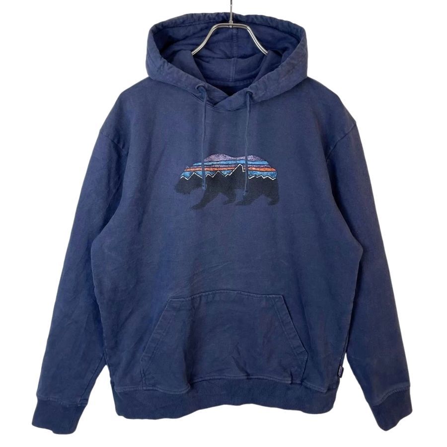 メキシコ製パタゴニアPatagoniaプルオーバーパーカーフーディフィッツロイベア紺ネイビーフェードuprisal hoodyストリートアウトドア ヴィンテージ50406