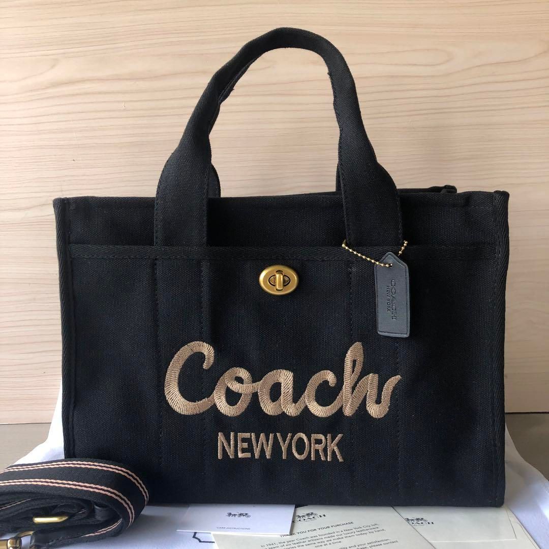 ❤︎新品・未使用品❤︎coach コーチショルダー34 ブラックトートバッグ