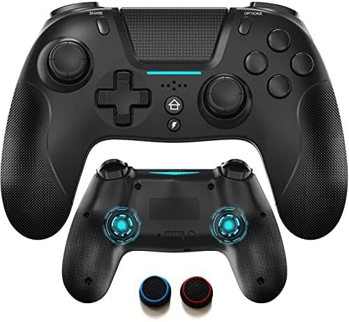 PS4ワイヤレスコントローラー 最新バージョン Bluetooth リンク遅延なし 600mAh PS4 | Pro|Slim|PCと互換性があり ターボ デュアルバイブレーション ジャイロ軸 Bluetooth プログラム なボタン