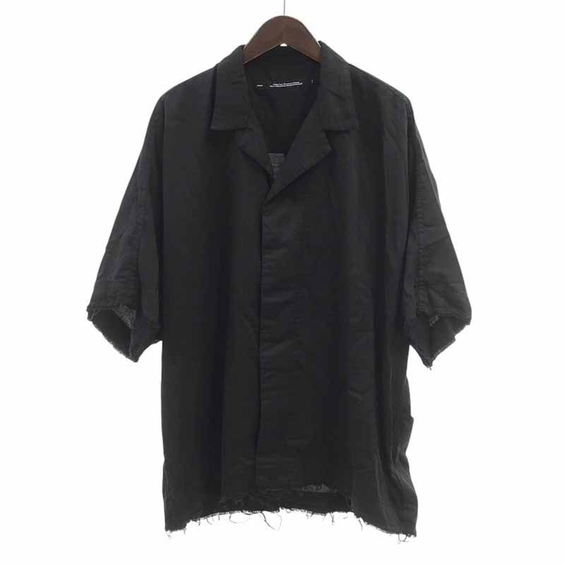 ユリウス|JULIUS 25AW COTTON|SILK SATIN SHIRT 半袖 シャツ ブラック サイズ メンズ2
