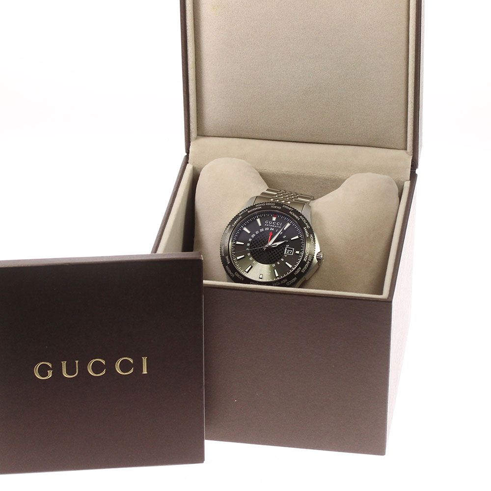 ☆美品★内箱・保証書付き【GUCCI】グッチ Ｇタイムレス GMT 126.2/YA126211 自動巻き メンズ 腕時計_733448