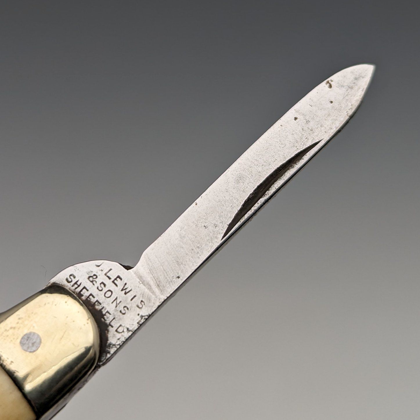 英国アンティーク ボーンハンドル ペンナイフ スチールブレードx2 J Lewis & Sons 英国アンティーク ボーンハンドル ペンナイフ スチールブレード
