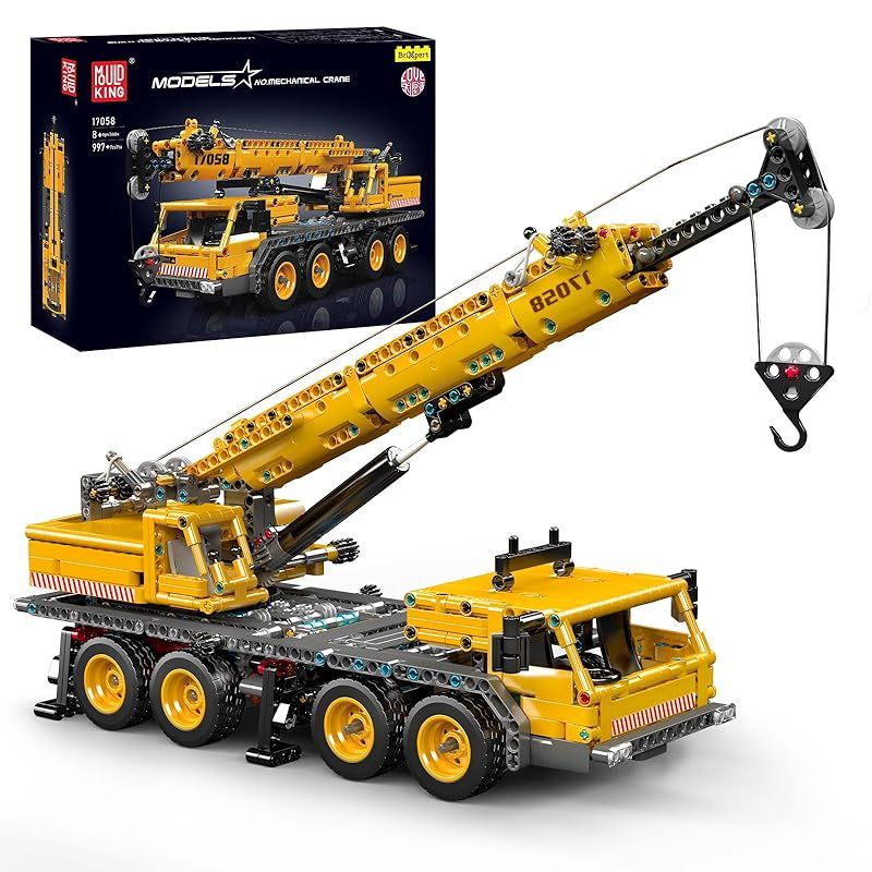Mould King 17058技術自動車クレーン積み木セット 997件MOC重型クレーン技術積み木セット クレーンクランプ展示モデル積み木セット 大人|子供向けプレゼント
