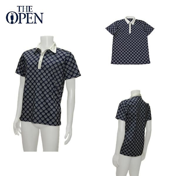 ジ・オープン THE OPEN メンズ 春夏 UVケア 吸水速乾 レトロプリントメッシュ半袖ポロ サイズ50(L) 171-24240