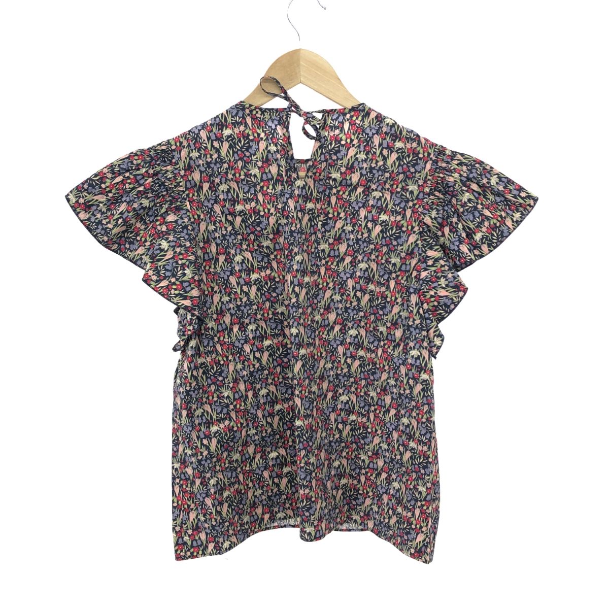 DRAWER◆７分袖ブラウス/36/コットン/BRW/6521-299-0456 DRAWER(ドゥロワー) / 7分袖ブラウス/36/コットン/BRW/6521-299