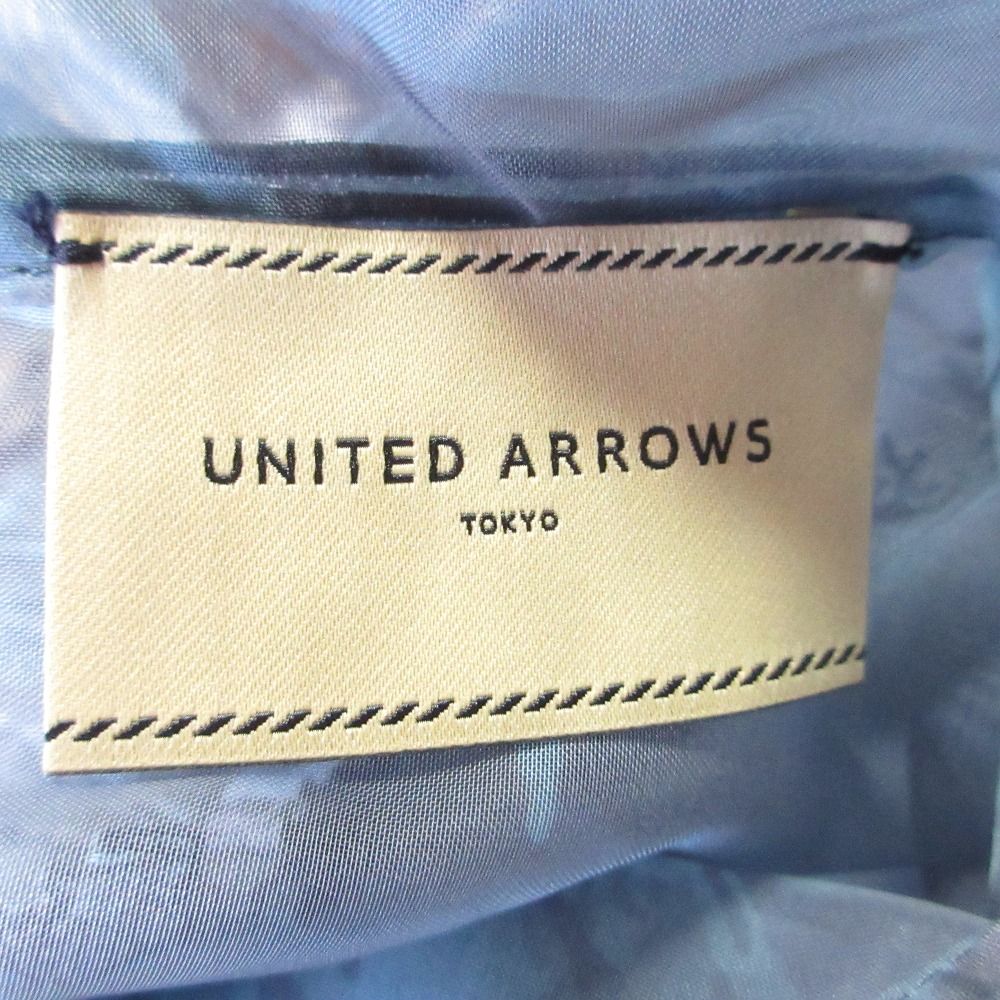 美品 23AW UNITED ARROWS ユナイテッドアローズ 長袖 オーガンジー シアープリーツブラウス 38 ブルー グレー レディース 古着 中古 美品 23AW UNITED ARROWS ユナイテッドアローズ 長袖