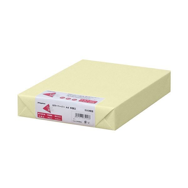 （まとめ）長門屋商店 Color Paper A4中厚口 レモン ナ-3252 1冊(500枚) 