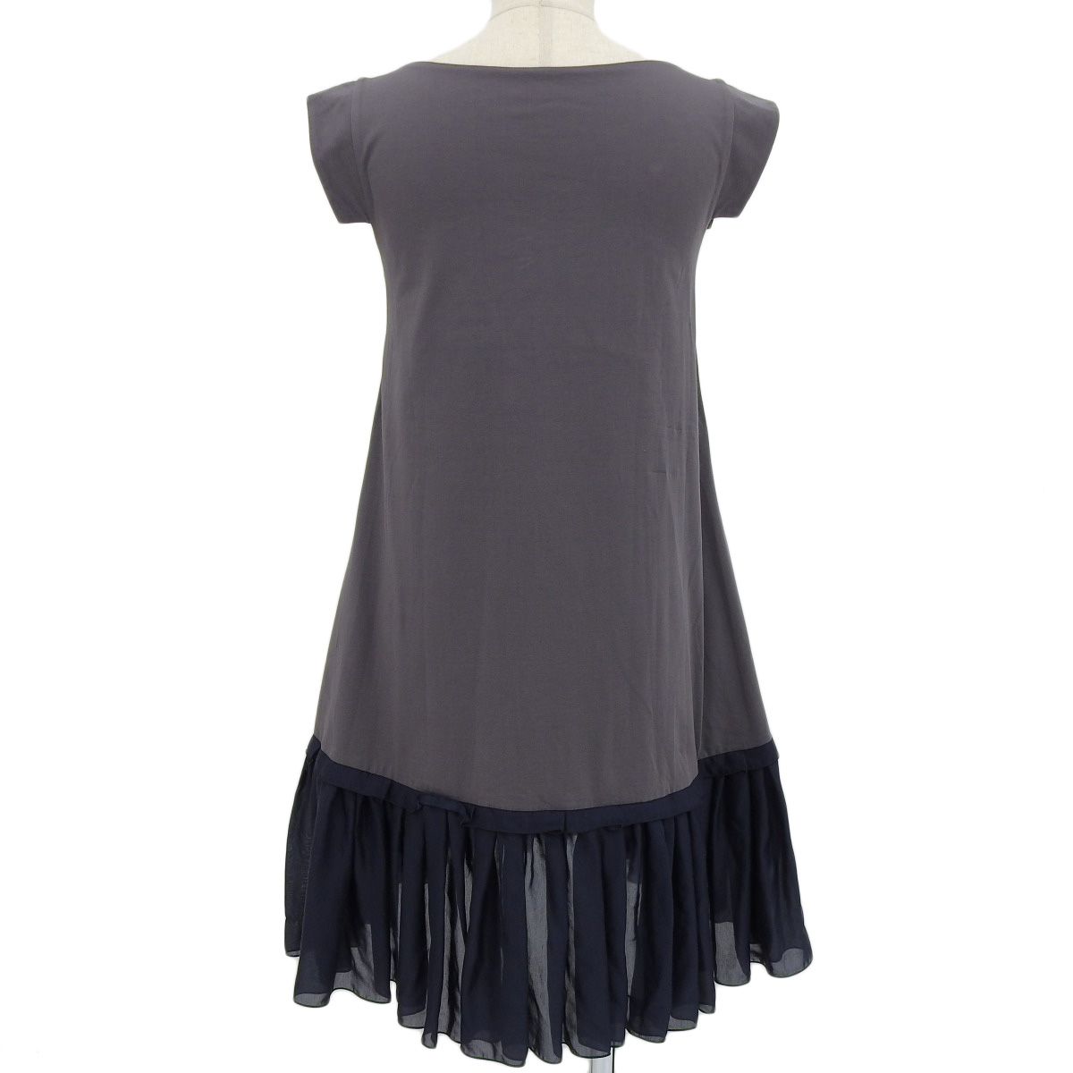 フォクシー FOXY フリル ノースリーブ ワンピース コットン