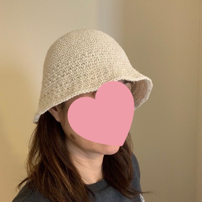 春夏用 ハンドメイド バケットハット 手編み クロシェハット