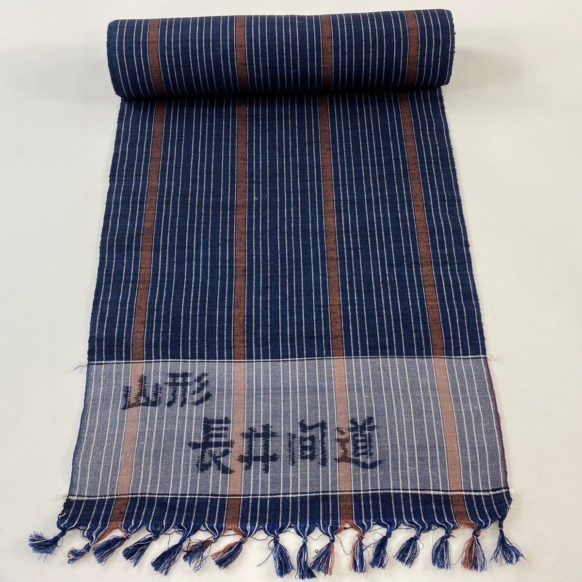 反物 秀品 紬 縞 紺色 正絹 【中古】 - メルカリ