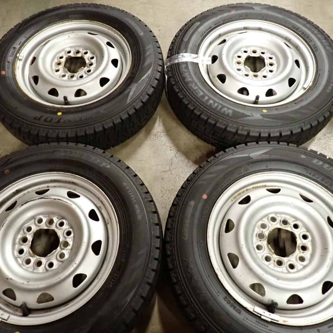 スタッドレスタイヤ & ホイール 4本＞ 155/65R13 ダンロップ 13x4.00B