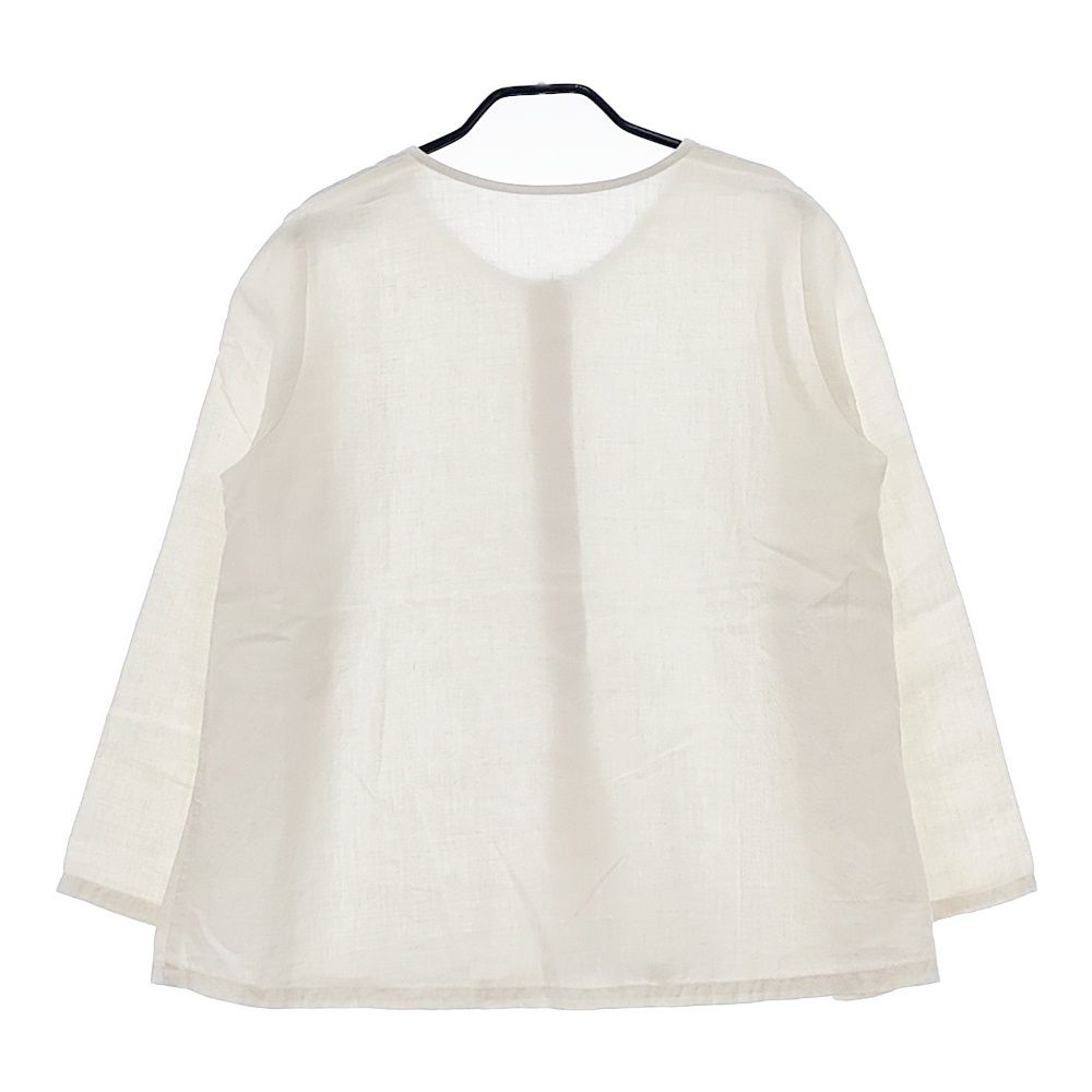 nest Robe 01161-1074 ノーカラー 長袖 リネン ブラウス シャツ